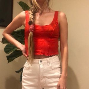 Urban outfitters red crop top tank